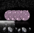 4pcs Bling Car Cup Holder Coaster, 2.75 inch Anti-Slip Shockproof Universal Fashion Car Coasters Insert Bling Crystal Rhinestone Automotive Interior Accessories for Women (Pink)