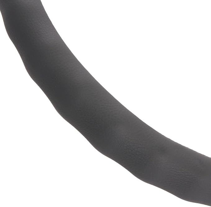 Gray Leather Car Steering Wheel Cover Large Size 15.5 to 16 inch, Easy Installation