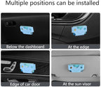 Car Dashboard Card Holder (10x5.9x5.6cm) - Minimalist Sun Visor & Door Clip Organizer for Credit Cards, Banknotes, Toll Tickets - Non-Slip ABS Wallet with Quick Access