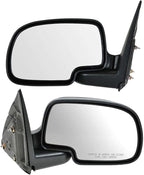 2 Piece Driver and Passenger Side Mirror Assembly Set Manual Adjustment Non-Heated No Memory Textured Compatible with 1999-2007 Chevy GMC Silverado Sierra 1500 2500 3500 2000-2006 Tahoe Yukon 1500