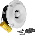 Bullet Super Tweeters - Neodymium, 3 Inch Slim, 120 Watts Max Power, Easy to Mount Pair, 4 Ohm, White