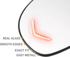 Left Driver Side Mirror Glass Replacement for 09-14 Chevy Silverado Suburban Tahoe Avalanche GMC Sierra Yukon Cadillac Escalade Rearview Side Heated Mirror with signal Arrow light Replace GM1325138