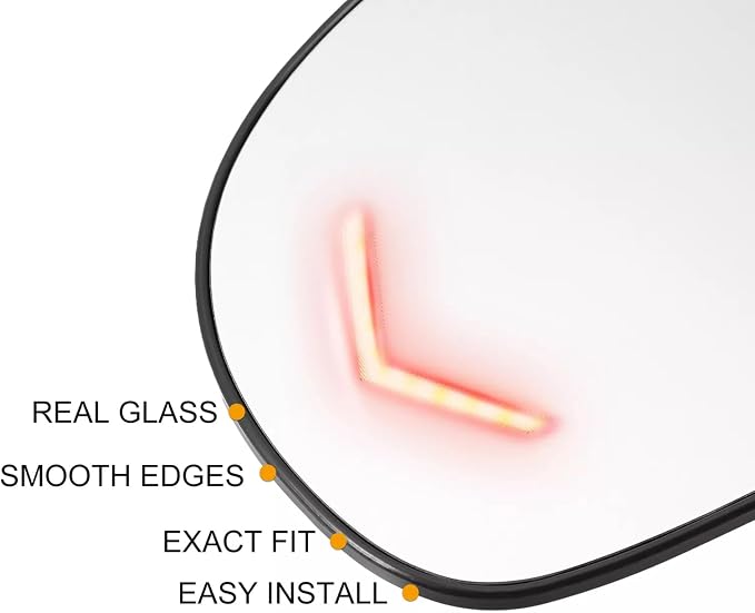 Left Driver Side Mirror Glass Replacement for 09-14 Chevy Silverado Suburban Tahoe Avalanche GMC Sierra Yukon Cadillac Escalade Rearview Side Heated Mirror with signal Arrow light Replace GM1325138