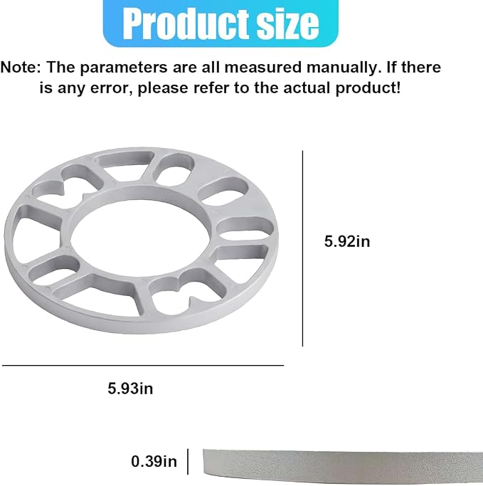 YoRise 2PCS 10 mm Car Wheel Spacers, PCD 100-120mm Aluminum Alloy Hub Centric Wheel Spacer for 4 & 5 Lug, Universal Car Tire Accessory for 4X100, 4X114.3, 5x108, 5x112, 5x120 Bolt Pattern(10MM)