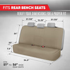 SpillGuard Waterproof Rear Bench Car Seat Cover, Black Stitching – Split Bench Rear Seat Protector with Neoprene Padding, Back Seat Cover for Kids & Dogs, Car Interior Covers