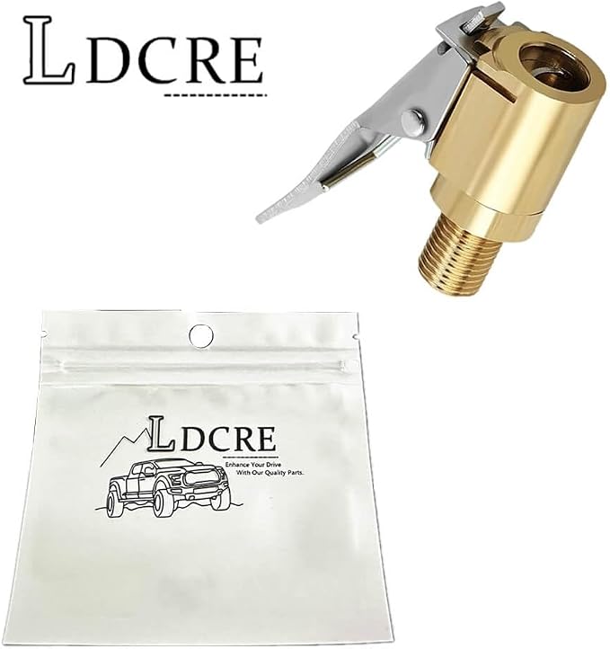 Tire Air Chuck with Clip Adapter, Brass Locking Tire Inflator Nozzle Adapter Connect, No Leakage Tire Chucks for Vehicle Inflator Compressor Pump Connect Accessories Tool 8mm 1Pack