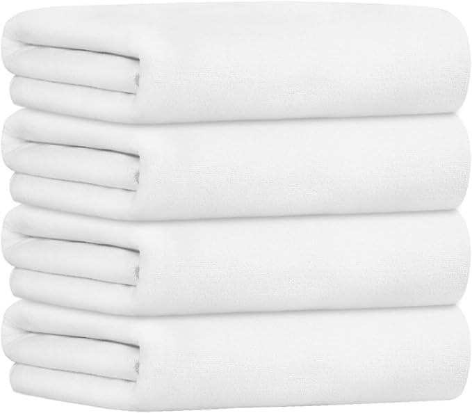 Bath Towel, Microfiber Bathroom Towels Set 4 Pack (30" x 60") for Adult Men Women - Large Size, Extra Absorbent, Quick Drying as Hair Wrap, Swim, Fitness, Sport, Yoga