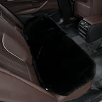 Genuine Sheepskin Auto Seat Pad, Australian Soft Wool Seat Cover Breathable and Sweat-Wicking Universal Fit (Front seat Cushion 2pcs & Rear seat Cushion 1pc, Black)