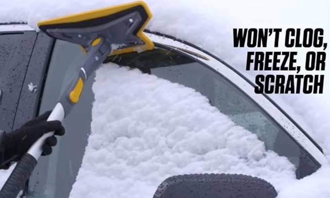 ABTT5212 Telescoping Scratch-Free Snow Brush with End Scraper and Cushioned Grip, 52-Inch