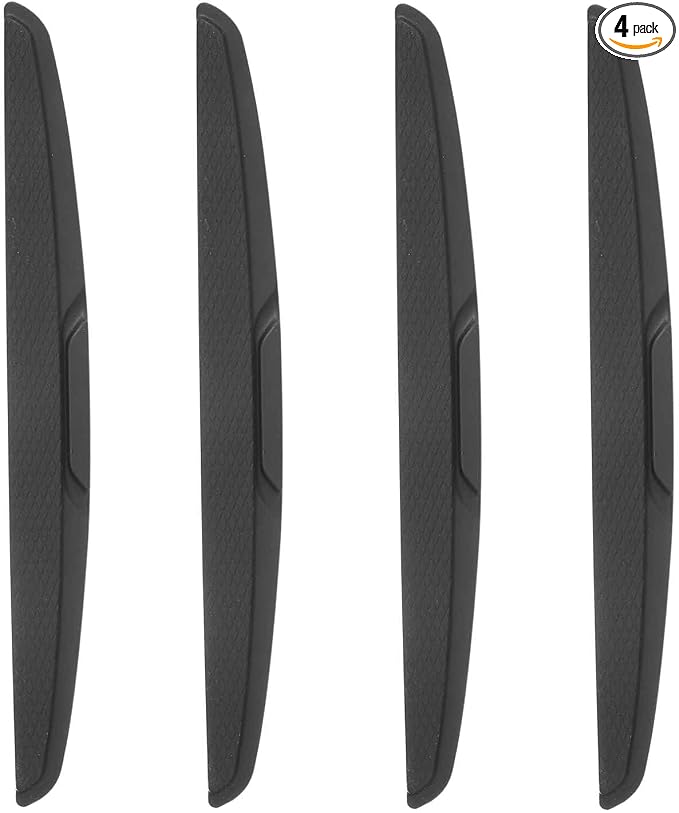 4pcs Car Door Edge Guards Protectors Silicone Side Doors Edge Protector Trim Strip Anti-Scratch Universal Vehicle Exterior Accessories for Car SUV Pickup Truck, Black