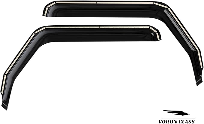 Voron Glass in-Channel Extra Durable Rain Guards for Jeep Wrangler JL 2018-2026/Jeep Gladiator 2020-2026, Window Deflectors, Vent Window Visors, 2 Pieces - 200263