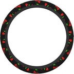 Red Hearts Cherry Steering Wheel Covers Non Slip Neoprene Steering Wheel Protector Universal 15 inch for Men Women Car Trucks