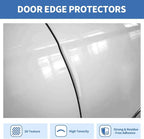 4PCS Car Door Edge Guards Universal 3D Carbon Fiber Texture Anti-Collision Scratch Protector Strips Flexible Silicone Trim with Nano Adhesive for Sedan SUV Truck White
