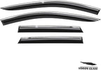Voron Glass Chrome Trim Tape-on Extra Durable Rain Guards for Hyundai Santa Cruz 2022-2026, Window Deflectors, Vent Window Visors, 4 Pieces - 100586