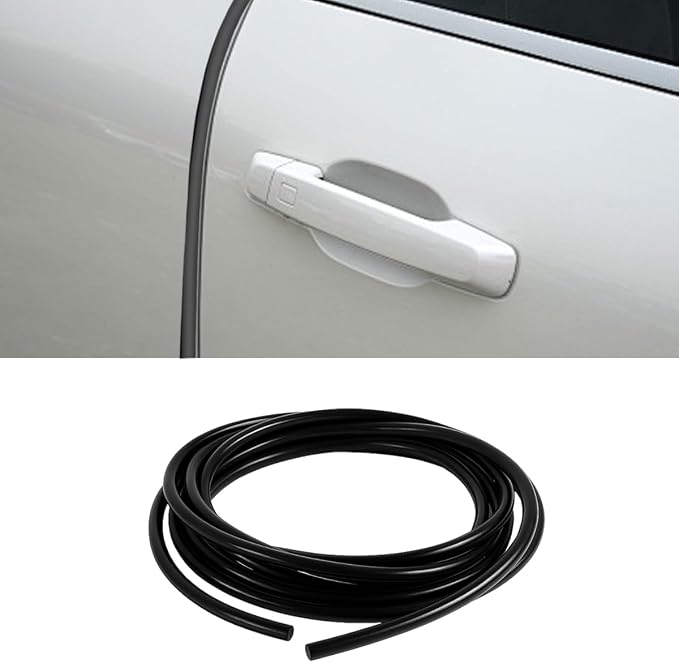 16Ft (5M) Car Door Edge Protector, Self-Adhesive Scratch Resistant U Shape Auto Door Edge Guard Decoration, Anti-Collision Car Doors Trim Strip Protector for Truck, SUV, Sedan (Black-5M)