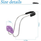 Car Headrest Hook, 2 Pack Bling Backseat Organizer Hanger for Purse Clothes Grocery Bag, Rhinestones Auto Headrest Storage Holder, Universal Car Seat Accessories for Most Vehicle (Purple)