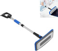 Snow Broom Ice Scraper, No-Scratch Foam Brush 31 x 15 x 90cm Telescoping Snow Broom Extendable Ice Removal Tool with Foam Handle for Window Windshield, Snow Rake/Snow Broom with Pole (Blue)