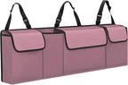 Car Trunk Organizer, Backseat Hanging Large Storage with Adjustable Straps,Waterproof PVC Collapsible Cargo Bag, Car Interior Accessories for Auto SUV MPV (Pink)