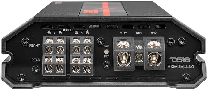 SXE-1200.4/BK Car Amplifier Stereo Full-Range Class A/B 4-Channel 60x4 RMS @4 OHM 1200 Watts - Powerful and Compact Amp for Speakers in Car Audio System