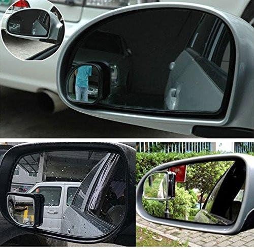 x Blind Spot Mirror, 2'' Black Fan HD Glass Convex Adjustable Wide Angle Rear View Mirror,Universal For Car SUVs Truck Motorcycle (2pcs)