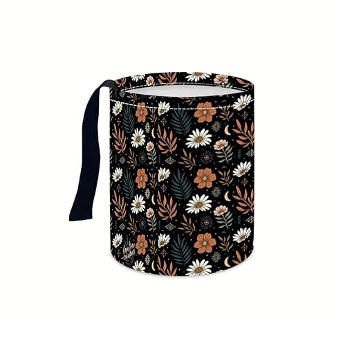 Portable Reusable Waterproof Car Trash Bin, Multipurpose Vehicle Organizer, Road Trip Essentials (Little Flower)