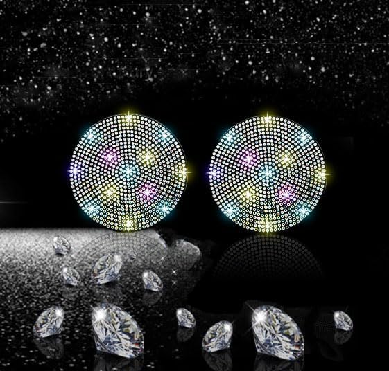 2pcs Bling Car Cup Holder Coaster, 2.75 inch Anti-Slip Shockproof Universal Fashion Car Coasters Insert Bling Crystal Rhinestone Automotive Interior Accessories for Women (2 pcs, Multicolor)