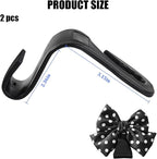 2PCS Car Seat Headrest Hook, Cute Bow Backseat Hanger Holder for Purse Bag Handbag Coat, Auto Interior Seat Back Grocery Storage Organizer Hook, Universal for Vehicles (Black Polka Dots)