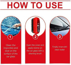 Luvio Car Glass Oil Film Remover with Cleaning Brush and Anti Fog Spray, Hydrophobic Rain Repellent for Windshield, Long Lasting Defogger for Car Windows, Mirrors, Helmets and Eyeglasses, 3.4Fl Oz