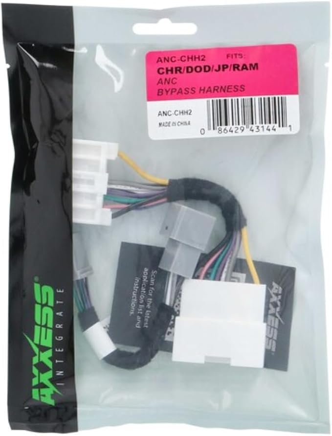 Axxess Integrate by Metra ANC Bypass Harness for Chrysler Dodge Jeep Ram 2015-2024, Active Noise Canceling System Integration Cable