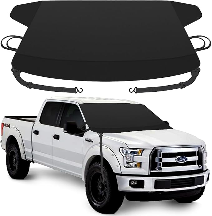 Extra Large Windshield Cover for Ice and Snow, Upgraded Thicken Oxford Car Windshield Cover Best for Ice, Frost & Snow Removal Windshield Snow Cover for All Weather (71x47 Inches)