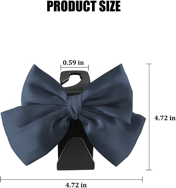 2PCS Car Seat Headrest Hook, Cute Bow Stylish Seat Back Purse Handbag Hanger Organizer, Multi-Purpose Auto Backseat Storage Hook Holder for Umbrella Coat Bag, Universal Fit (Dark Blue)