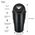 Cup Holder Trash Can, Leakproof Car Trash Can with Lid, Trash Bin for Car Accessories, Mini Garbage Bin Organizer for Automotive Office Home Kitchen, Applicable to Women and Men