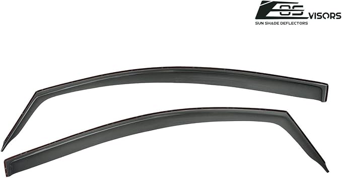 for 2012-2015 Honda Civic 2Dr Coupe | EOS Visors JDM in-Channel Style Smoke Tinted Side Vent Window Deflectors Rain Guards