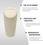Car Trash Can Bin with Lid, Mini Vehicle Cup Holder Organizer Leakproof Garbage Bin, Waterproof Cup Type Trash Can Multi-Function Storage Container for RV Home Office (Beige)