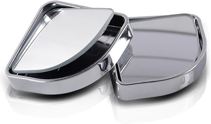 2PCS Car Fan Shaped Blind Spot Mirrors, Safety HD Glass Wide Angle Adjustable Car Convex Side Mirrors, Rearview Mirror with Adhesive, Vehicle Parking Auxiliary Mirror for SUV Truck (Silver)