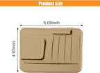 Leather Car Sun Visor Organizer Clip, Universal Car Truck Visor Document Holder with Sunglasses Clip, Auto Visor Pocket Storage for Bill Card Registration/Driving License Pen (Beige)