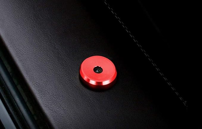 4pcs Sports Red Aluminum Decorative Door Lock Indicator Light Cap Covers Compatible with Porsche Cayenne Panamera Macan