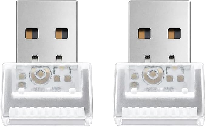 2PCS USB LED Car Interior Atmosphere Lamp,Multicolour Portable Mini | 5V USB-A plug-in, soft accent glow, no wiring, decor night light, car accessories for cars, SUVs, trucks