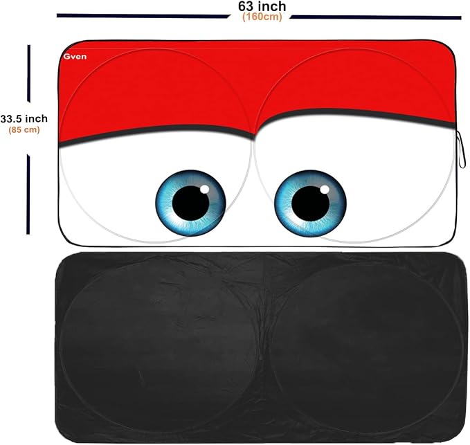 Windshield Sun Shades Car Sun Shade Protector Blocks UV Rays for Full-Size Sedan & SUV, Mid-Size SUV, Sports Cars, Wagon and Mid-Size Pickup Truck Car Accessories (Red, L)