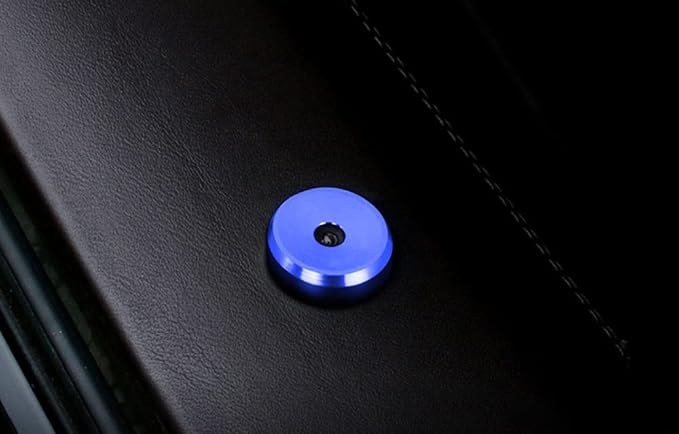 4pcs Sports Blue Aluminum Decorative Door Lock Indicator Light Cap Covers Compatible with Porsche Cayenne Panamera Macan