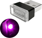 Car Interior Atmosphere Lamp, Plug-In USB Interface LED Vehicle Ambient Lighting Kit, Portable Mini Automotive Night Light Decoration Accessories, Universal for SUV, Sedan, Truck (Pink/Purple)