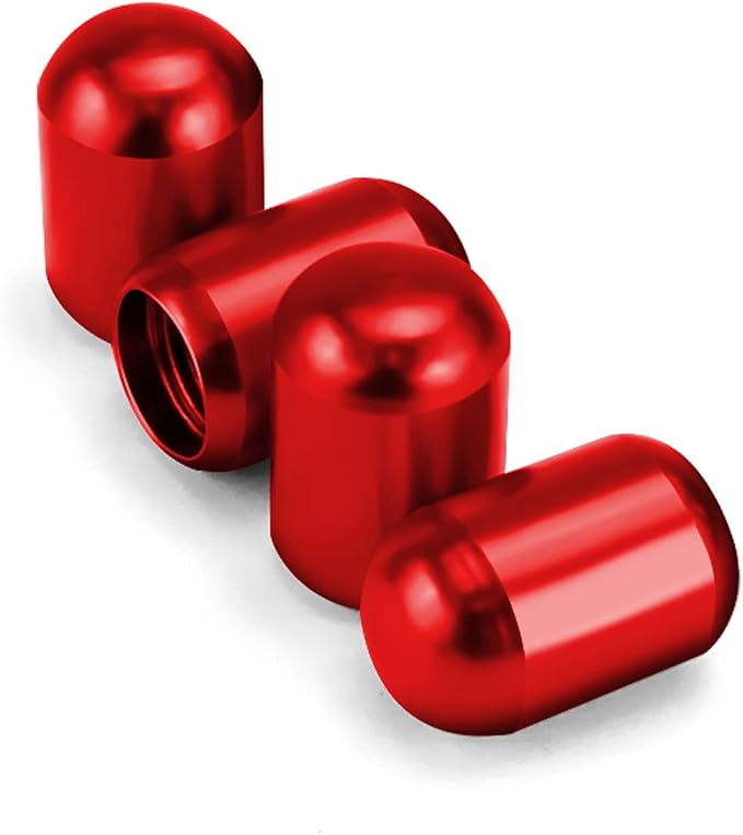 4PCS Car Tire Valve Stem Caps, Air Caps Cover, Universal for Cars, SUVs, Bike, Trucks and Motorcycles, Car Wheel & Tire Exterior Accessories-Red
