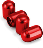 4PCS Car Tire Valve Stem Caps, Air Caps Cover, Universal for Cars, SUVs, Bike, Trucks and Motorcycles, Car Wheel & Tire Exterior Accessories-Red