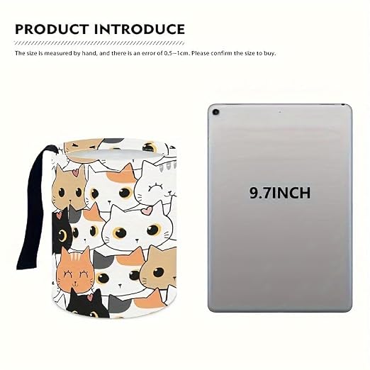 Portable Reusable Waterproof Car Trash Bin, Multipurpose Vehicle Organizer, Road Trip Essentials (Cats)