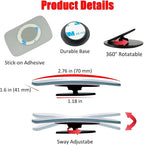 Blind Spot Mirror Rectangular, HD Glass Frameless Stick on Adjustabe Convex Wide Angle Rear View Blind Spot Car Mirror for Car Blind Spot, Pack of 4