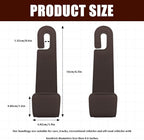 2PCS Car Seat Headrest Hooks, Purse Hook for Car, Automotive Headrest Handbags Holder, Auto Accessories Leather Seatback Organizer Hanger for Hanging Purses Bags Coats (Brown, 2PCS)