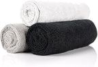 Sport & Workout Towel - Gym, Exercise, Fitness, Sport, Ultra Soft, Super Absorbent, Fast Drying Premium Microfiber, 320gsm, 16in x 27in, White + Ice Grey + Black - 3-Pack