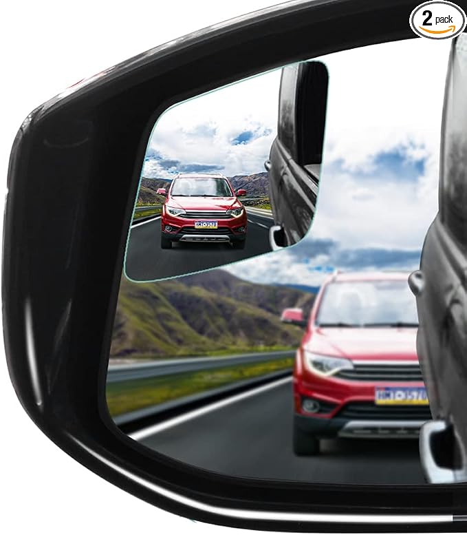 Blind Spot Mirror, 2 inch Rearview Convex Side Mirrors for Cars SUV Truck Van Stick on 3M Adhesive, Rear View HD Glass Frameless Sway Rotate adjustable Wide Angle 2PCS (Rhombus)