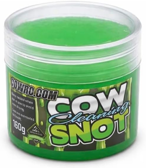 CowRC Cleaning Kit – Moo-Kleen 8oz Pre-Mix Spray, Cow Cleaning Snot Gel & Microfiber Cloth – RC Car, Truck, Buggy & Airplane Cleaning Supplies – Removes Dirt, Oil & Grime