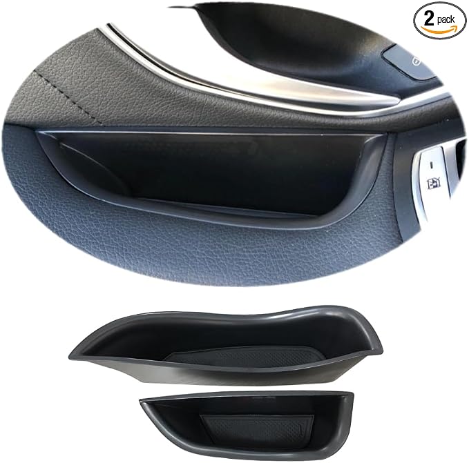 Front Row Door Side Organizer Compatible with Mercedes Benz GLC GLC250 GLC300 GLC350 GLC43 AMG C-Class Sedan C300 C450 C63 AMG W205 2015-2022 Armrest Phone Container Storage Box Handle Pocket